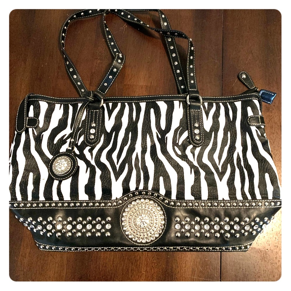 Zebra Rhinestone Purse